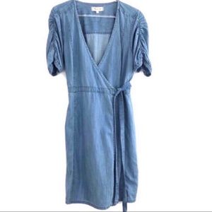 Madewell Wrap Dress Denim Chambray Large